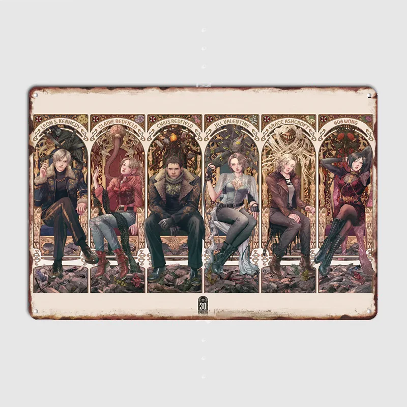 Resident Evil Anniversary Poster Metal Sign Custom Bedroom Room Decor Home Wall Decor Posters Indoor Wall Decoration