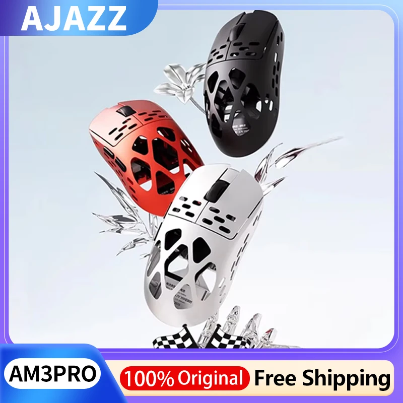 

AJAZZ AM3Pro Wireless Gaming Mouse Dual 8K Magnesium Alloy Skeleton PAW3950APEX 3-Mode BT/2.4G/Type-CWired Lightweight Nordic