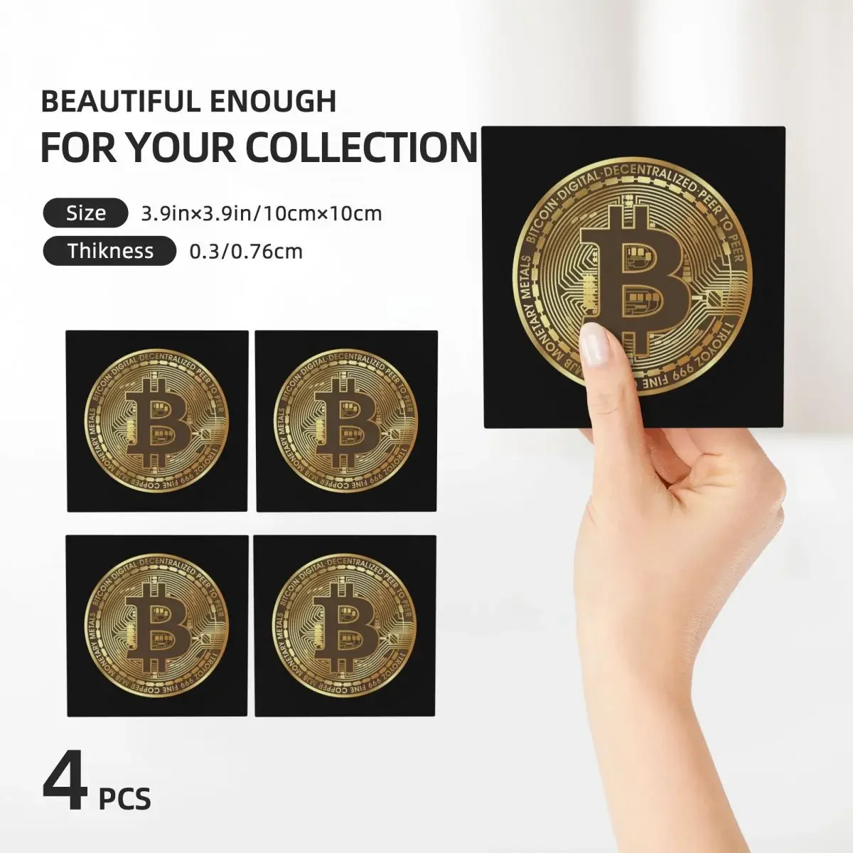 Bitcoin - Physical Coin Coaster Ceramics Baking Mat Table Decoration And Accessories Utensils For Dinner Table Coffee Mat