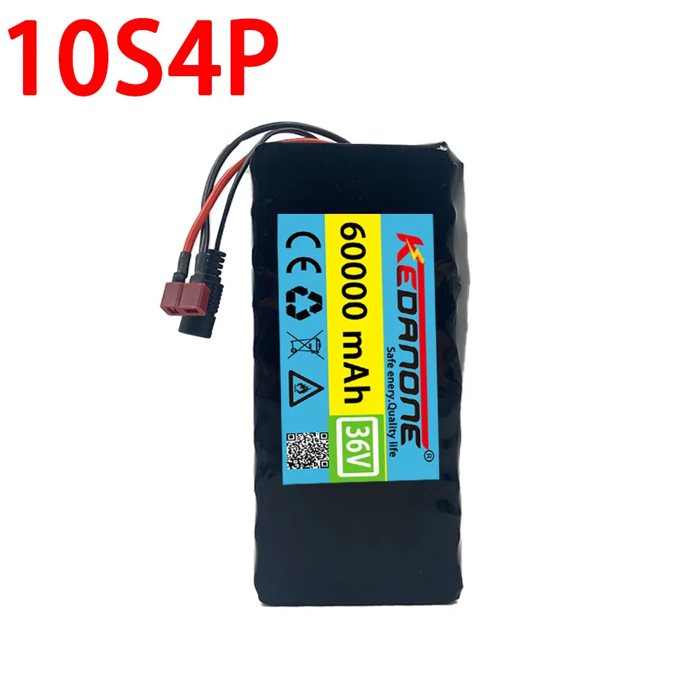 New 18650 Iithium Battery 36V 10S4P 100Ah 60000mAh 1000W Iarge Capacity IithiumBattery Pack Electric Bicycle Scooter With BMS