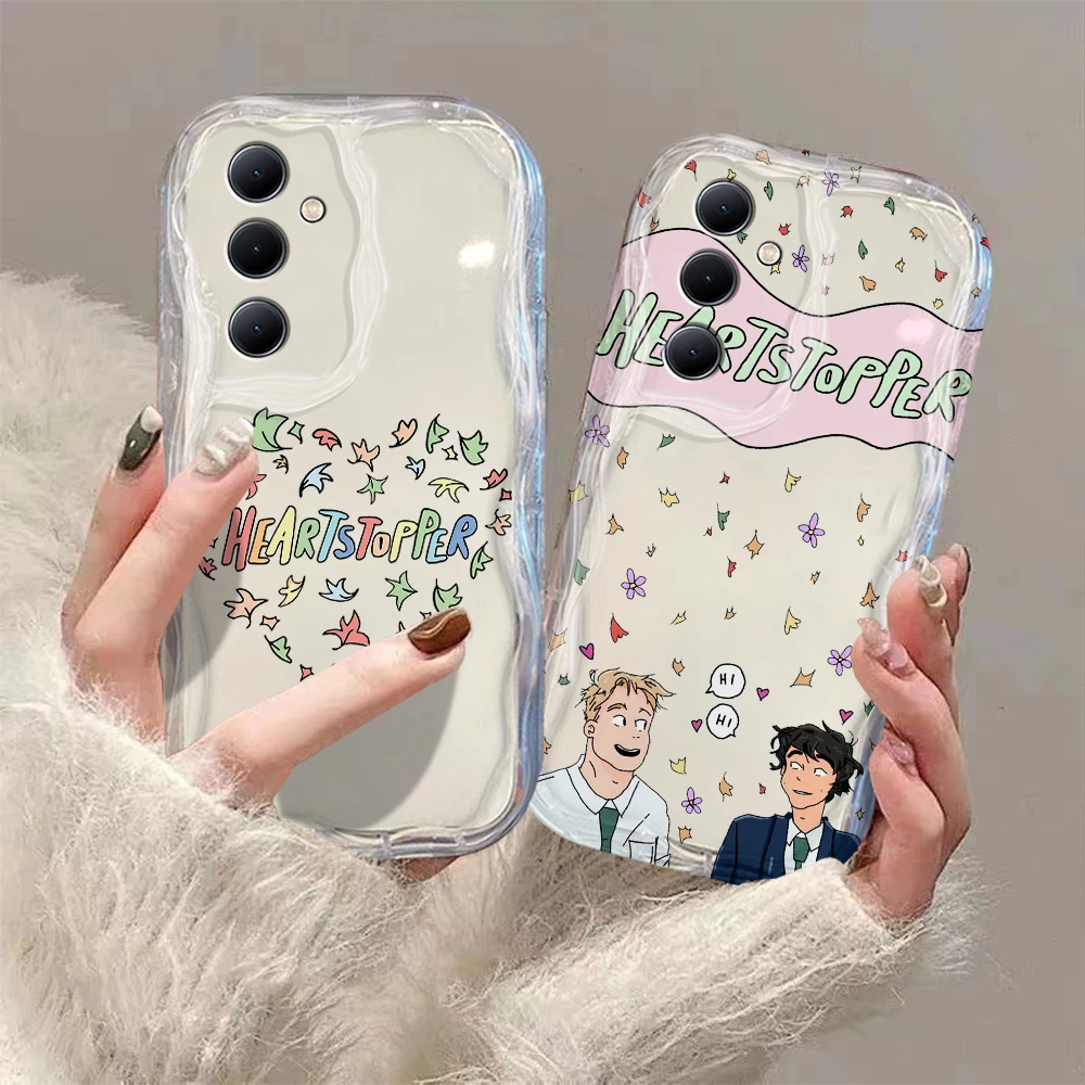 Cartoon Heartstopper 3D Wave Phone Case For Samsung Galaxy S24 S23 S21 S20 FE Plus Ultra 4G 5G Soft Silicone Back Cover