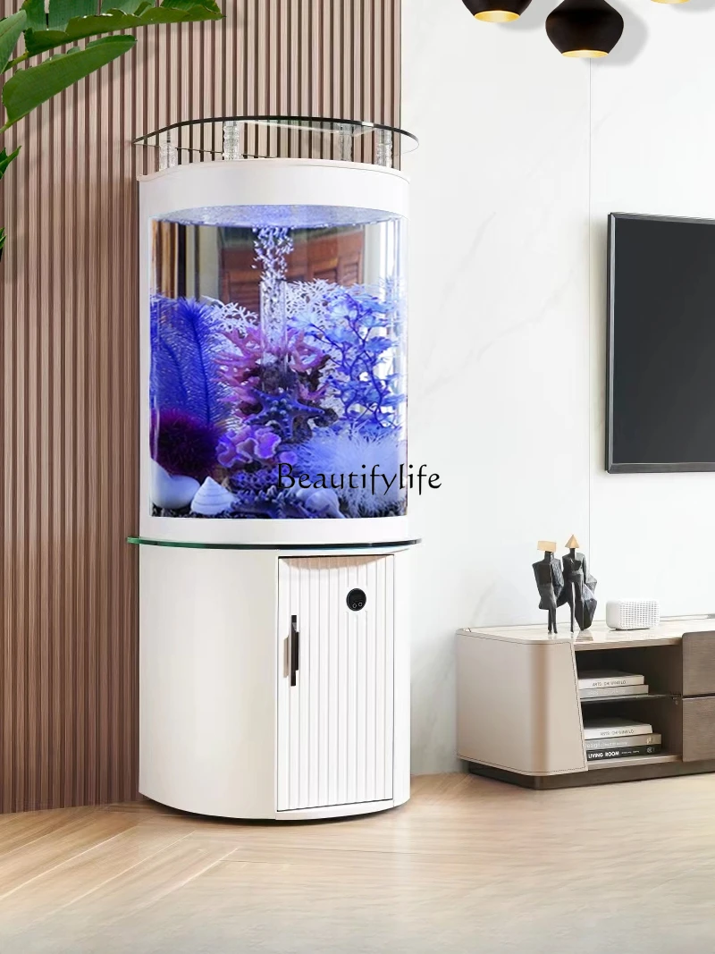 

Bottom Filter Change Water Fish Tank Living Room Small Semicircle Light Luxury Fish Globe Ecological Aquarium