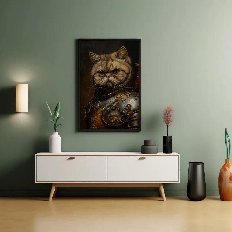 Cat Dog Knight Funny Victorian Animal Portrait Canvas Poster Royal Painting Renaissance Altered Art Living Room Home Decor Gift