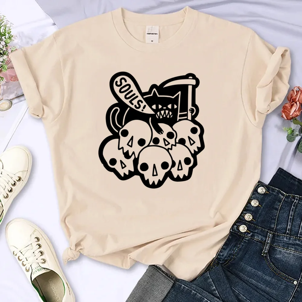 Cat Got Your Soul tshirt women graphic designer manga t-shirts female Japanese funny comic clothing