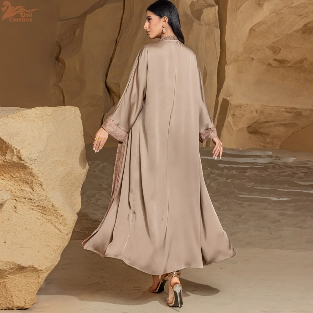 

Ramadan Muslim Sets for Women Modest Kimono Cardigan and Inner Dress Jalabiya Abaya Dubai Kaftan Islam Outfits Femme Ensembles