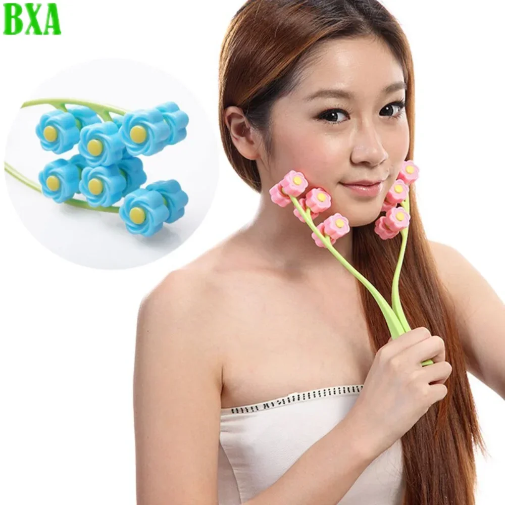 1PCS Flower Shape Anti-Wrinkle Face Lift Relaxation Beauty Tool Finger Massage Portable Face Massager Roller Thin Face