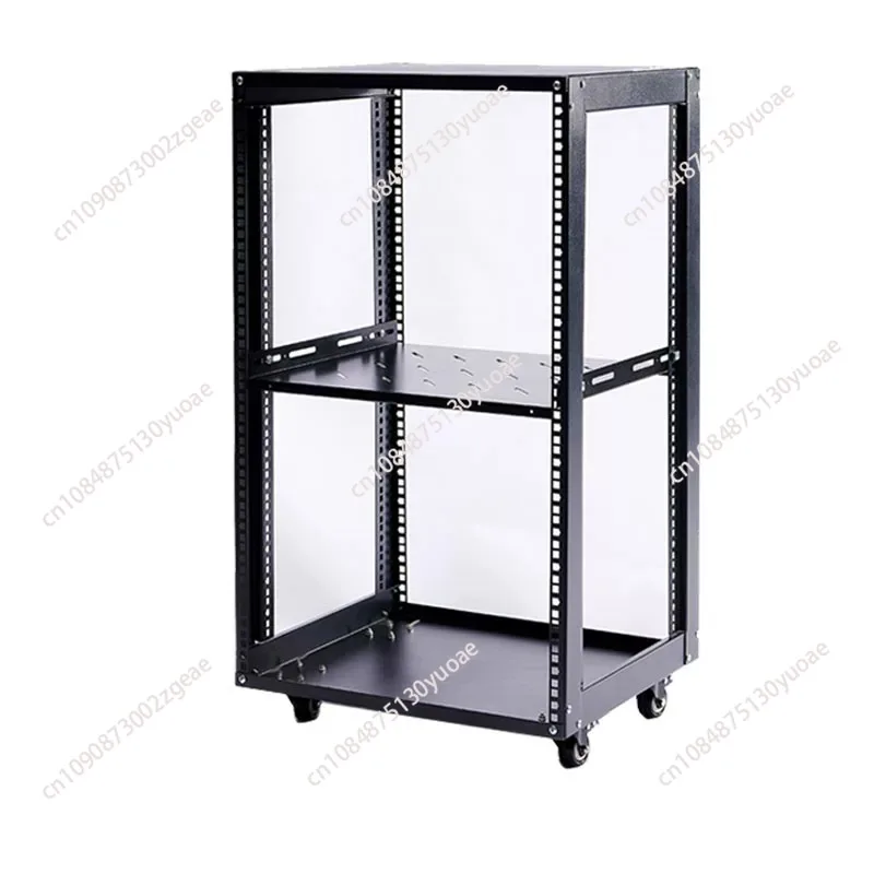 18U Simple Open Network Cabinet 2mm Adjust Shelf With 4 wheels for Server/Shielded Cabinet 12U Mobile Audio Amplifier Rack Shelf