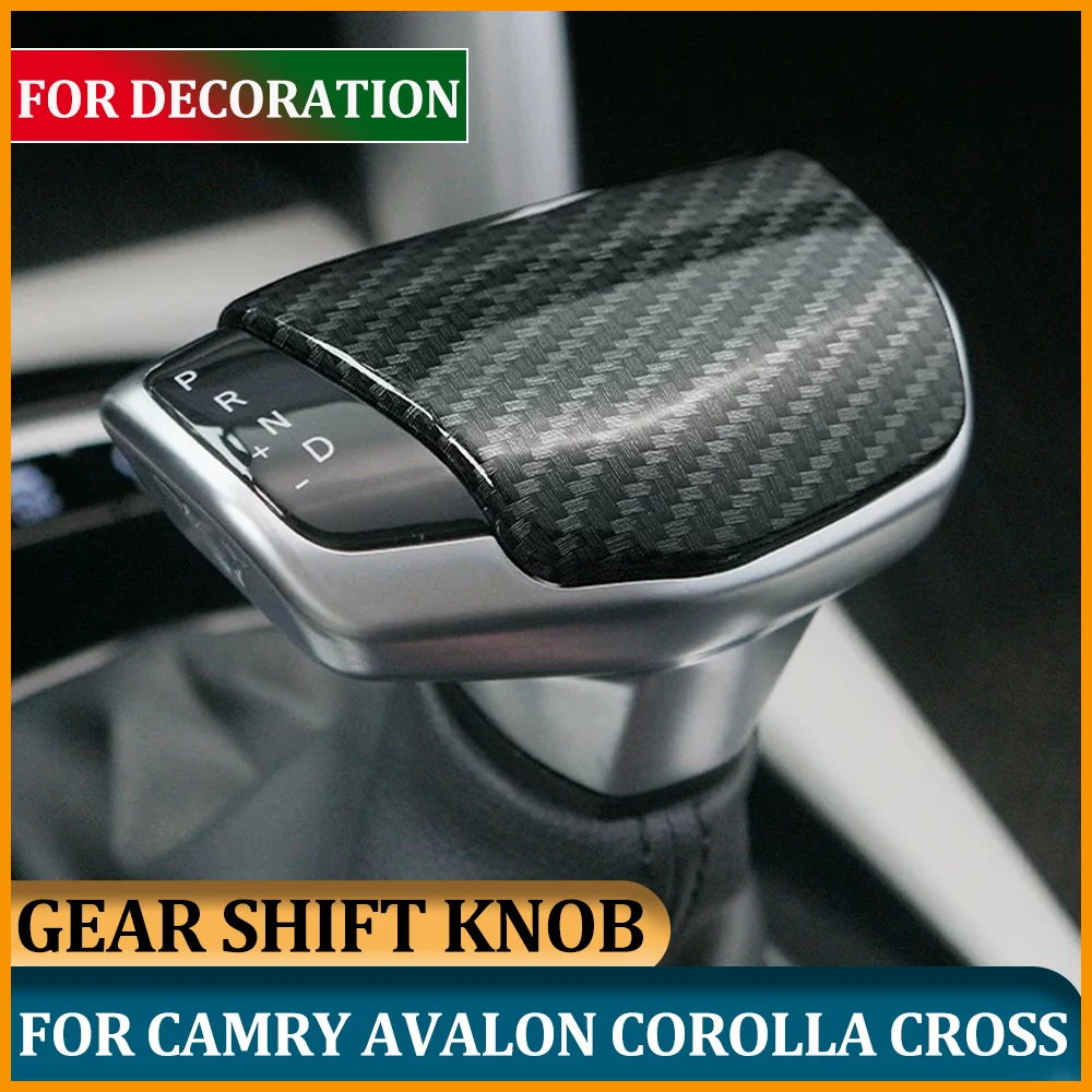 Carbon Line Printing Gear Shift Knob For Toyota Corolla Cross Decoration Car Gear Shift Head Cover For Toyota Avalon Camry 8TH