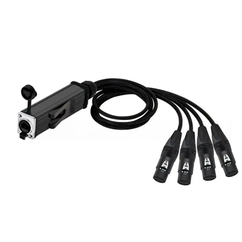 B76B 1Pair STP RJ45 Cat5/6 to 4 Channel XLR 3Pin Multi Network Extender for Live Stage Audio Recording Studio