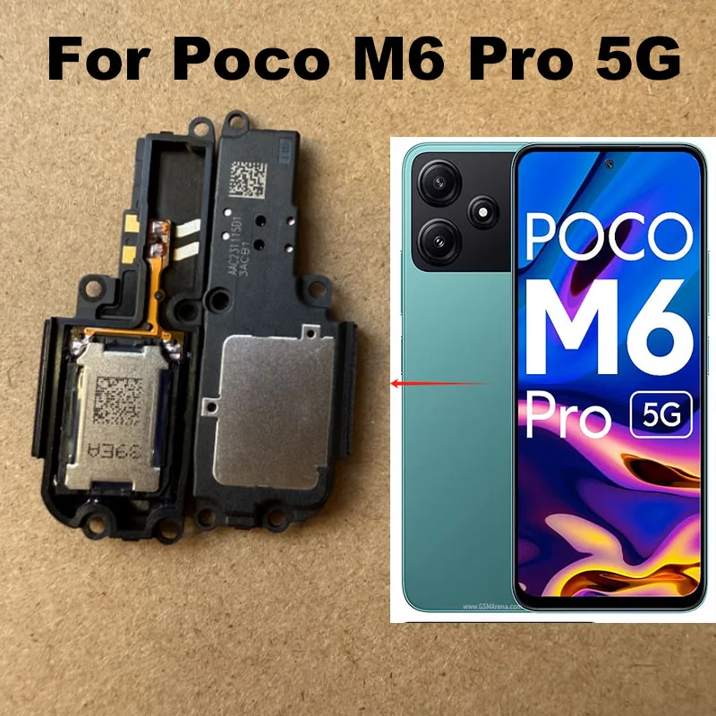 For Xiaomi Poco M6 Pro 4G 5G Loudspeaker Flex Cable Loud Speaker Ringer Buzzer Module Smartphone Replacement Parts