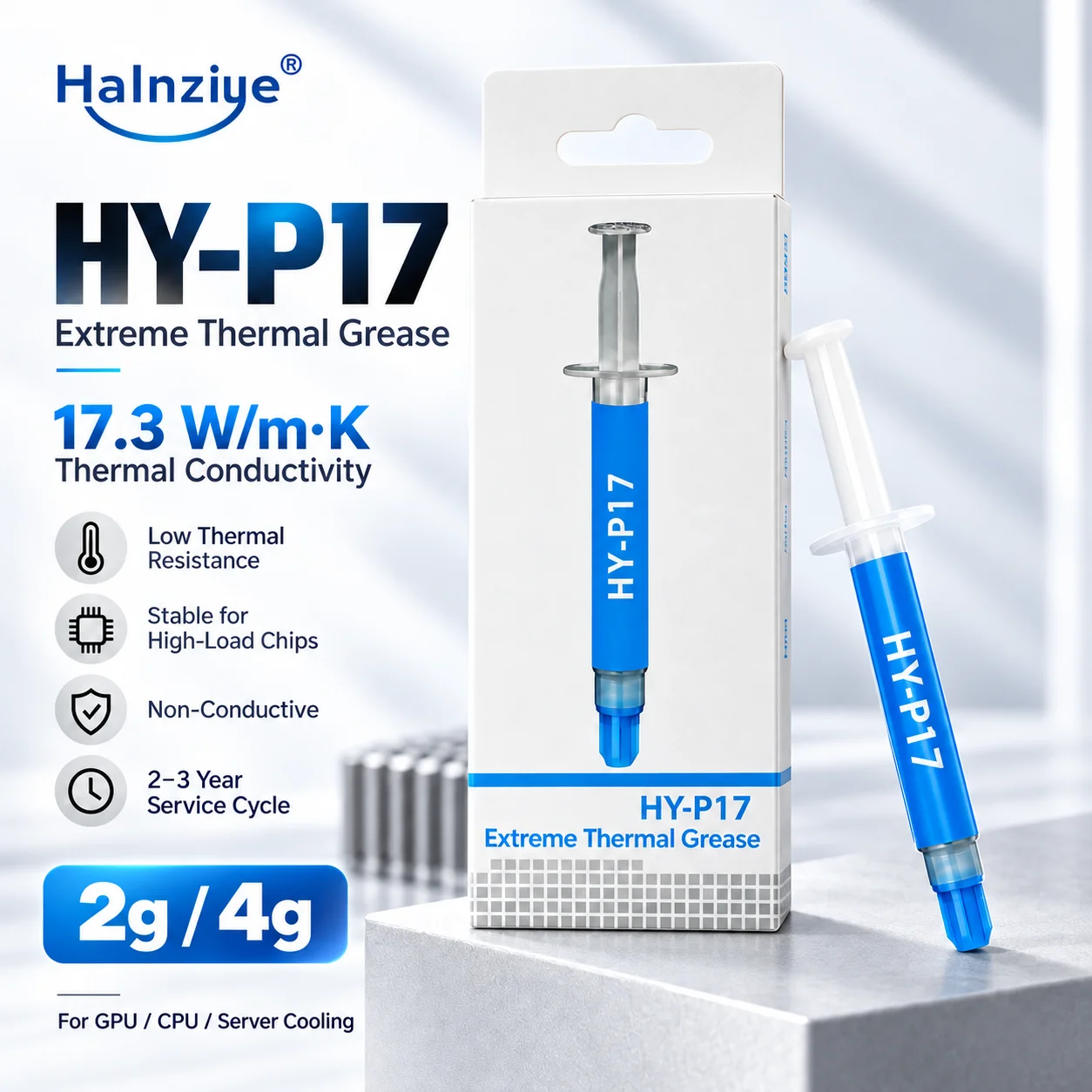 Original Halnziye HY-P17 Premium Performance Thermal Paste for All Processors CPU/GPU  High Thermal Conductivity 2g/4g