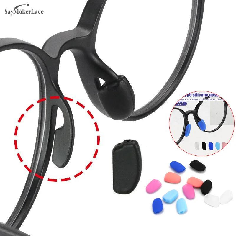 

New 5Pair Color Anti-slip Silicone Nose Pads For Eyeglasses Glasses Frame Plug-in Nose Pad Eyewear Accessories