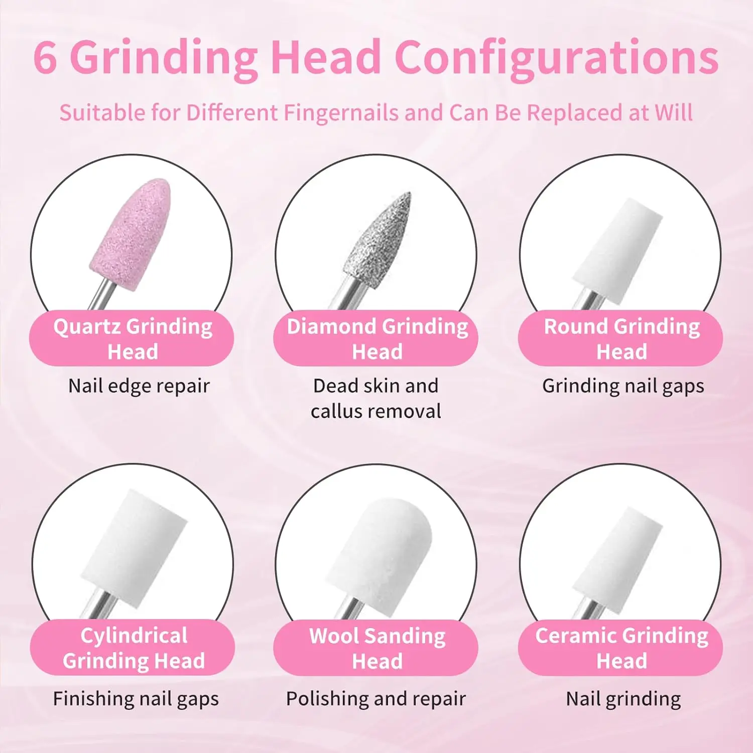 مثقاب أظافر كهربائي، مبرد أظافر لاسلكي، مجموعة مانيكير وباديكير لأظافر جل الأكريليك، مطحنة أظافر احترافية للاستخدام المنزلي في الصالونات #4
