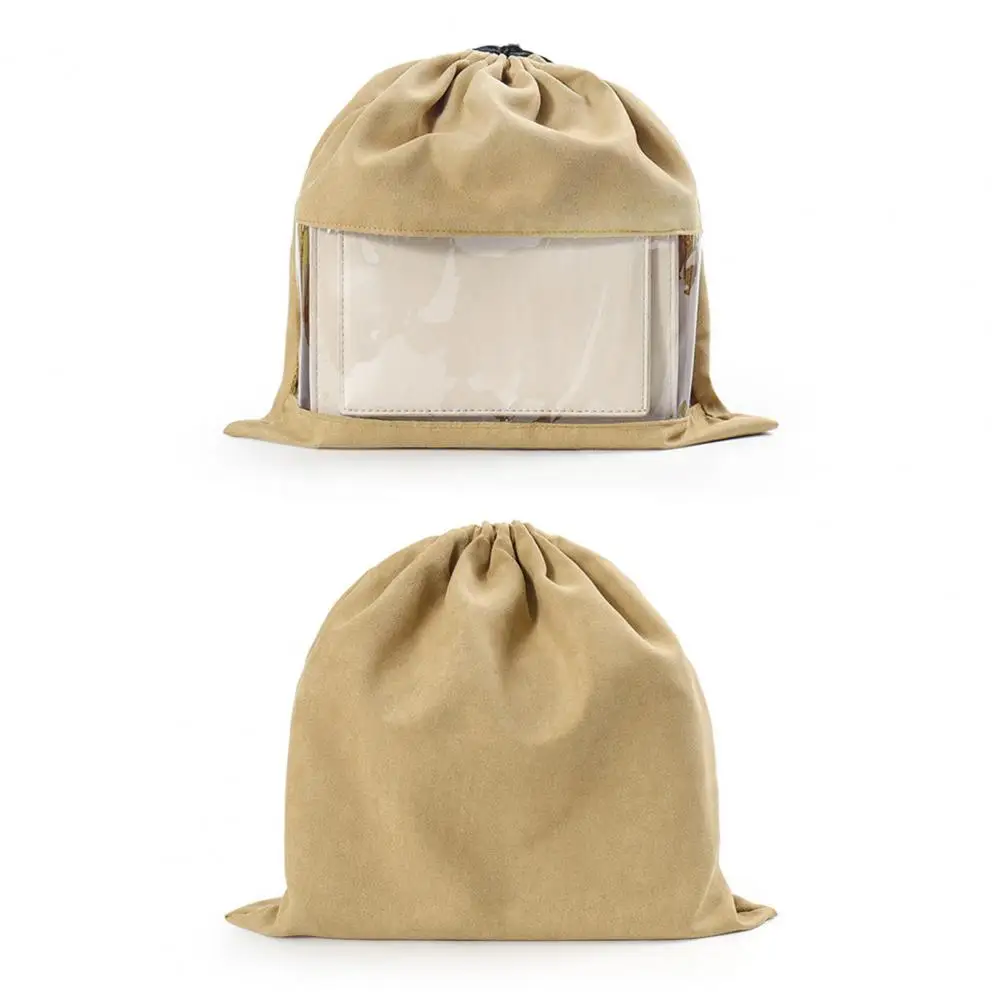Transparent Storage Pouch 5pcs Velvet Dust Proof Storage Bags for Handbags Purses Shoes with Window Drawstring Closure