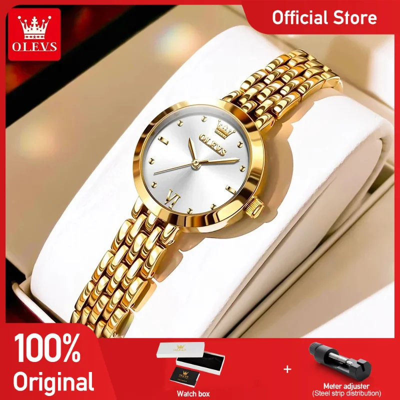 

OLEVS 9992 Woman Watch Original Elegant Quartz Wristwatch Stainless Steel Waterproof Luminous Bracelet Watch Set Box Gifts Reloj