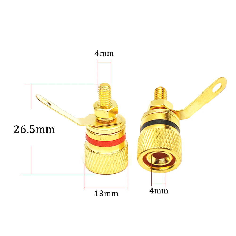 Gold Plated 4mm Banana Connector 4MM Banana Female Jack Binding Post Socket Audio Horn Power Loudspeaker Amplifier Jack Terminal