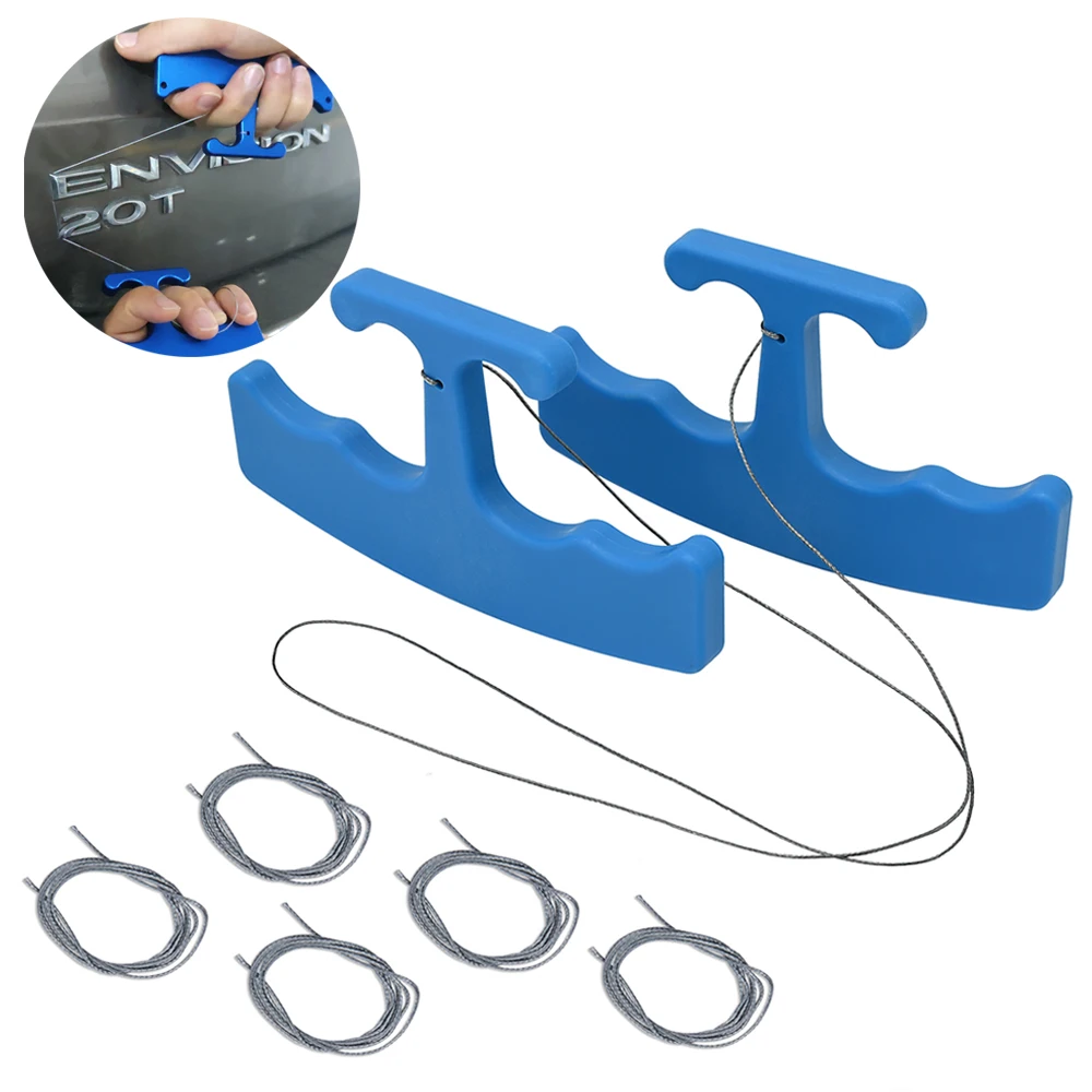 EHDIS Car Body Logo Removal Tools Automotive Emblem Label Cleaning Squeegee PE Wire Peeling Vinyl Wrapping Film Tinting Sticker