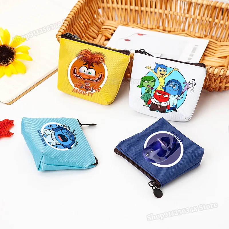 Inside Outs 2 Coin Purse Disney Kawaii Bag Kids Mini Wallet Joy Sadness Anger Zipper Clutch Card Holder Girls Make Up Handbags