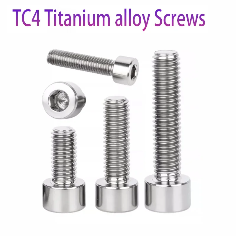 TC4 GR5 Grade 5 Titanium Alloy Socket Head Cap Screw High Strength Hexagon Allen Cylinder Head Bolt M10 M12 M16 M20