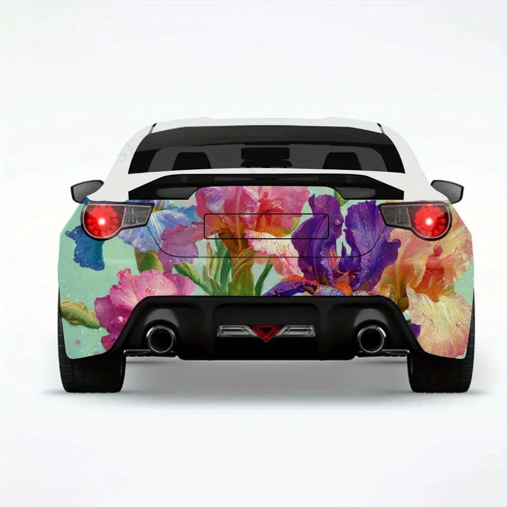 

Iris Bouquet- Vinyl Decal for Car Rear, Waterproof Self-Adhesive Vinyl Stickers for Vehicle Tail and Bumper, Decoration Protecti