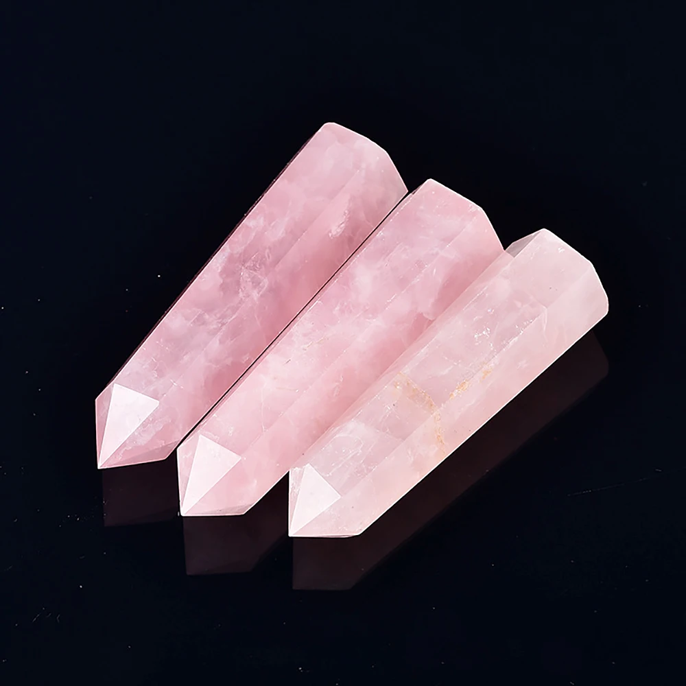 Natürliche Stein und Kristalle Punkt Zauberstab Hexerei Rosenquarz Amethyst Home Decor Mineral Reiki Heilsteine Handwerk Raumdekoration – Detail 13