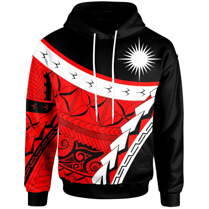 3D The Republic-of Marshall Islands Map Flag Printing Hoodies Marshall Islands Coat Of Arms Graphic Hooded Sweatshirts Pullovers