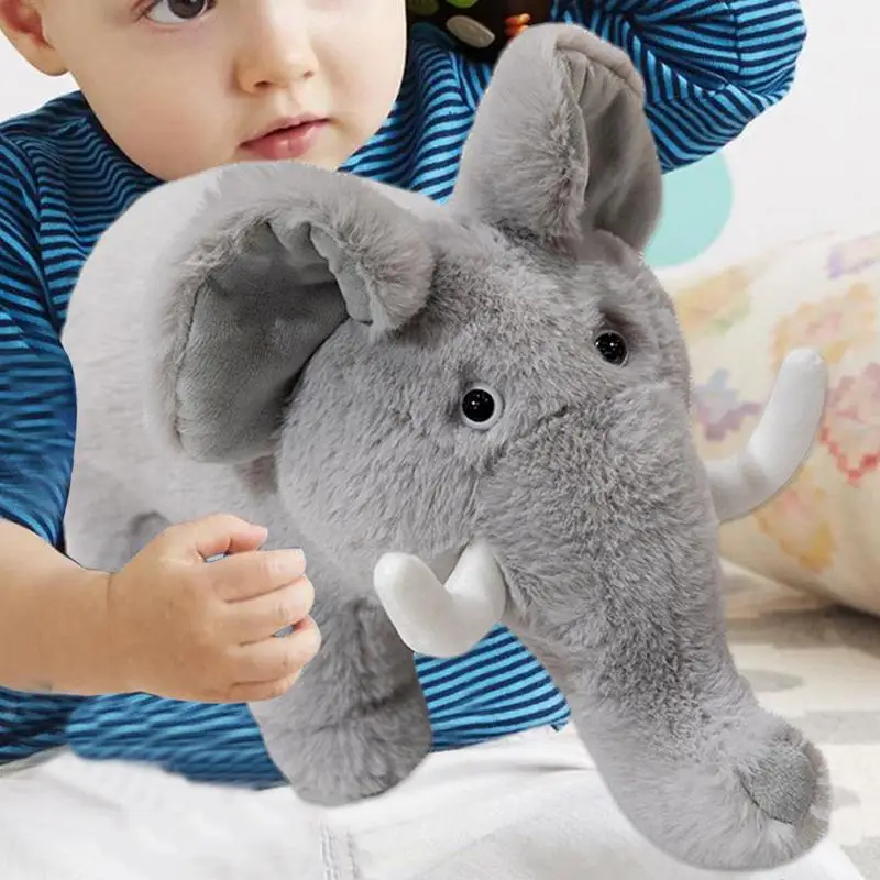 Éléphant en peluche de dessin animé pour enfants, animal en peluche, jouet en peluche doux, mignon, bébés et tout-petits, 13.8 po