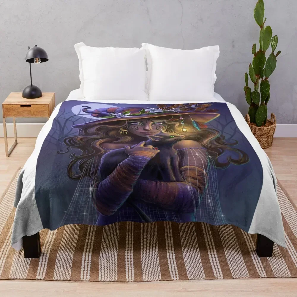 

Witchy Woman Throw Blanket Warm Accent Blanket for Living Room Decoration