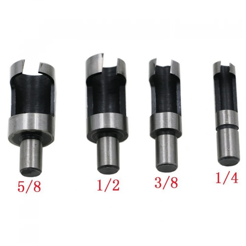 4Pcs Carbon Steel Hole Saw Woodworker Wood Plug Cutter Power Tools Hole Drilling Bits For Wooden Hole Wood Plug Cutting