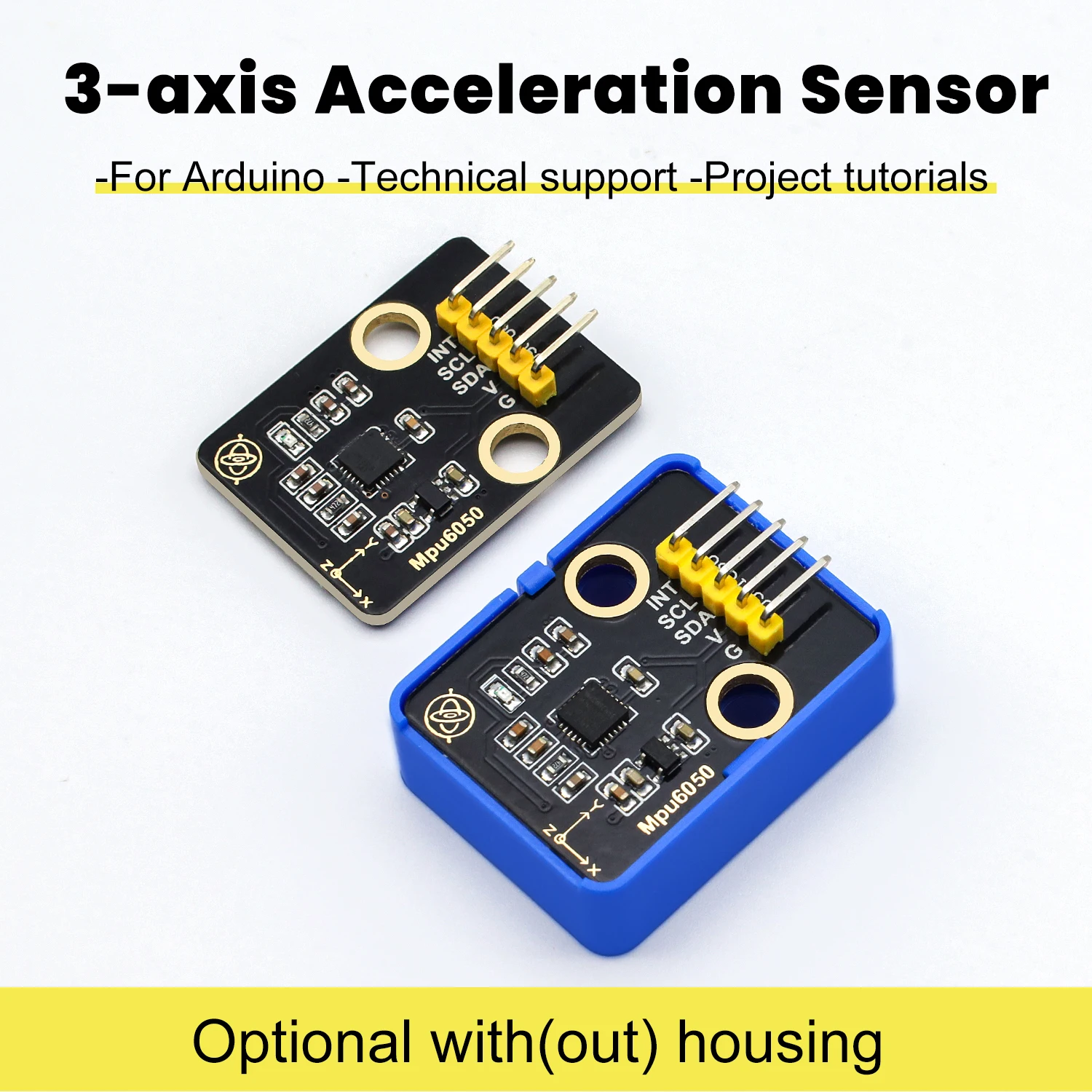 Novo sensor de aceleração de três eixos mpu6050, saída de interface i2c para robô arduino compatível com blocos de construção lego
