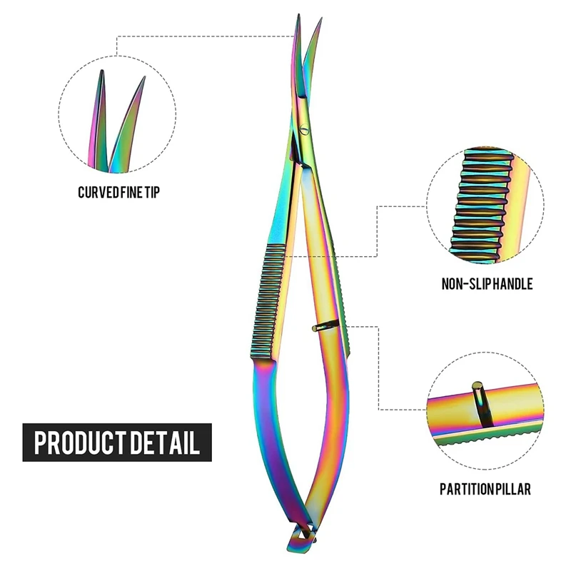 New 2PCS 4.7 Inch Embroidery Sewing Spring Action Scissors, Threaded Stainless Steel Cutting, Eyebrow Trimming Scissors