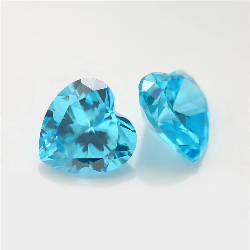 Wholesale Nanocrystal Synthetic Gem 7x7mm Heart Cut Blue Green Nano Gemstone For DIY Making Jewelry Hairpin Watches Accessories