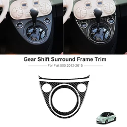 3pcs Carbon Fiber Interior Gear Shift Surround Frame Trim For Fiat 500 2012-2015 Car Interior Mouldings