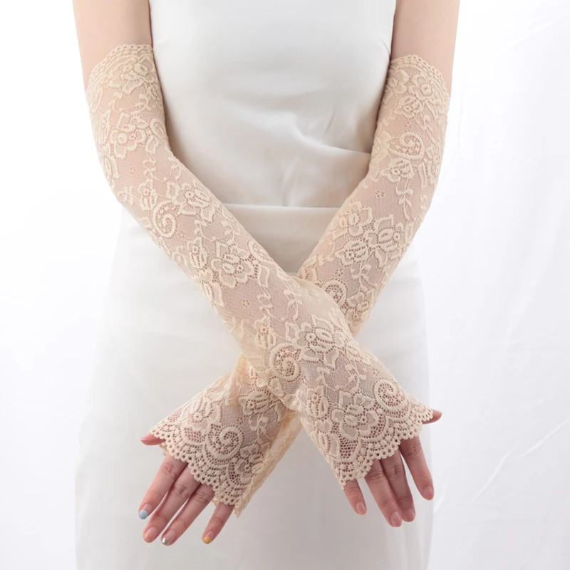 Dünne Spitzen-UV-Sonnenschutz-Ärmel für Damen, Sommer-Armschutz, Armstulpen, Schutzhandschuhe, Kühlende Armstulpen, Fahrerhandschuhe – Detail 4
