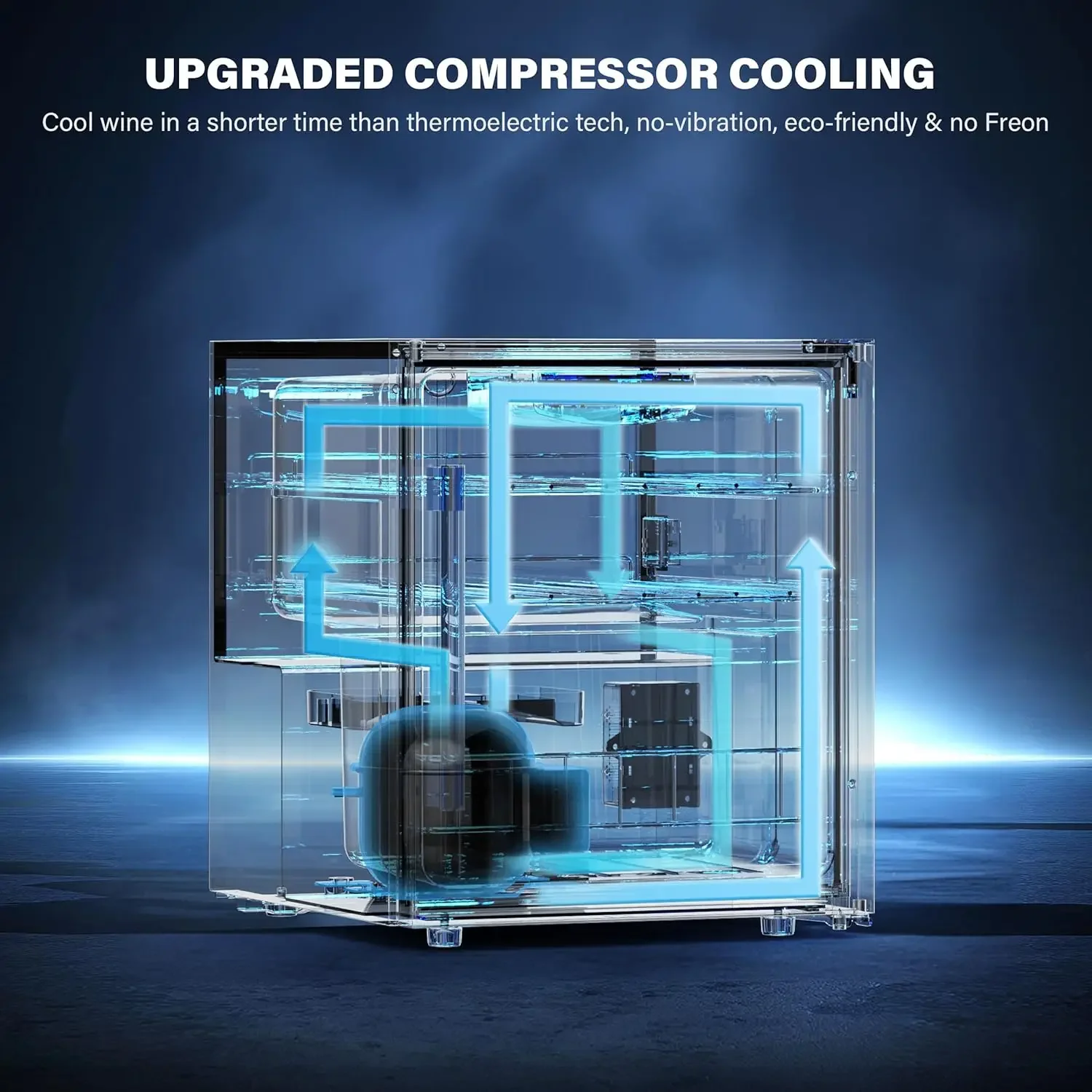 Wine Fridge, 12 Bottle Small Wine Cooler 38-65℉ Free Standing Counter Top w/Digital Temp Control and Anti-U V Glass Door for Cha