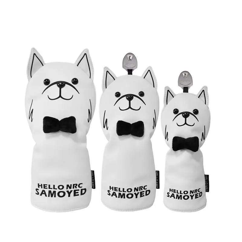 1 pc NRC cute samoyed Style Golf Headcover for Driver fairway and UT Cover, Cartoon Style,cute style