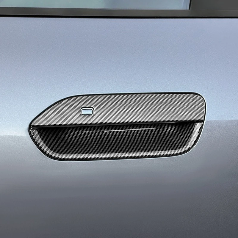 

For BYD Atto 2 Car Door Outside Handle Stickers ABS Carbon Fiber Pattern Door Bowl Protective Stickers Auto Exterior Decoration