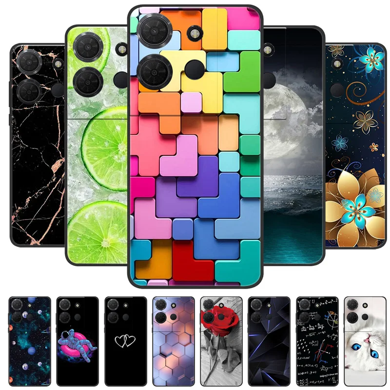 Para TCL 501 Funda con bonito patrón de dibujos animados suave TPU Funda trasera de silicona para TCL 502 503 Fundas de teléfono para TCL501 T433D 503 Funda Shells