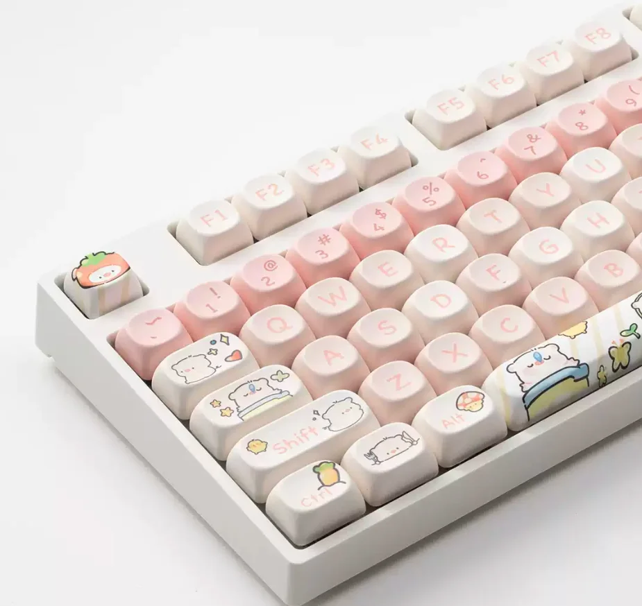 142-key Sweet Pig PBT Keycap Dye-Sublimation, MOA Profile Contour，Compatible with MX for  Keyboard Fit 61/64/68/87/96/104/108 view 3