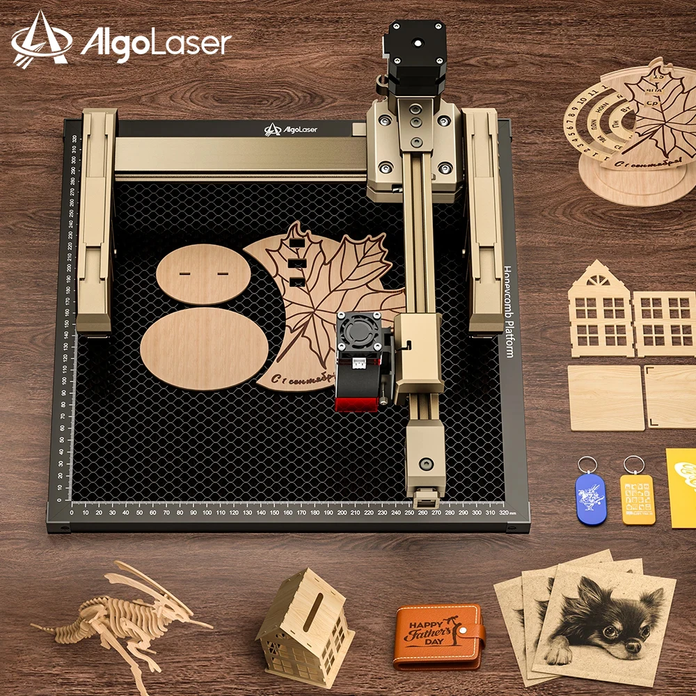 

AlgoLaser T150 2.5W 6W 10W DIY Christmas And Halloween DecorationsBusiness Cards Etching Tool Metal Decorative Engraving Tool