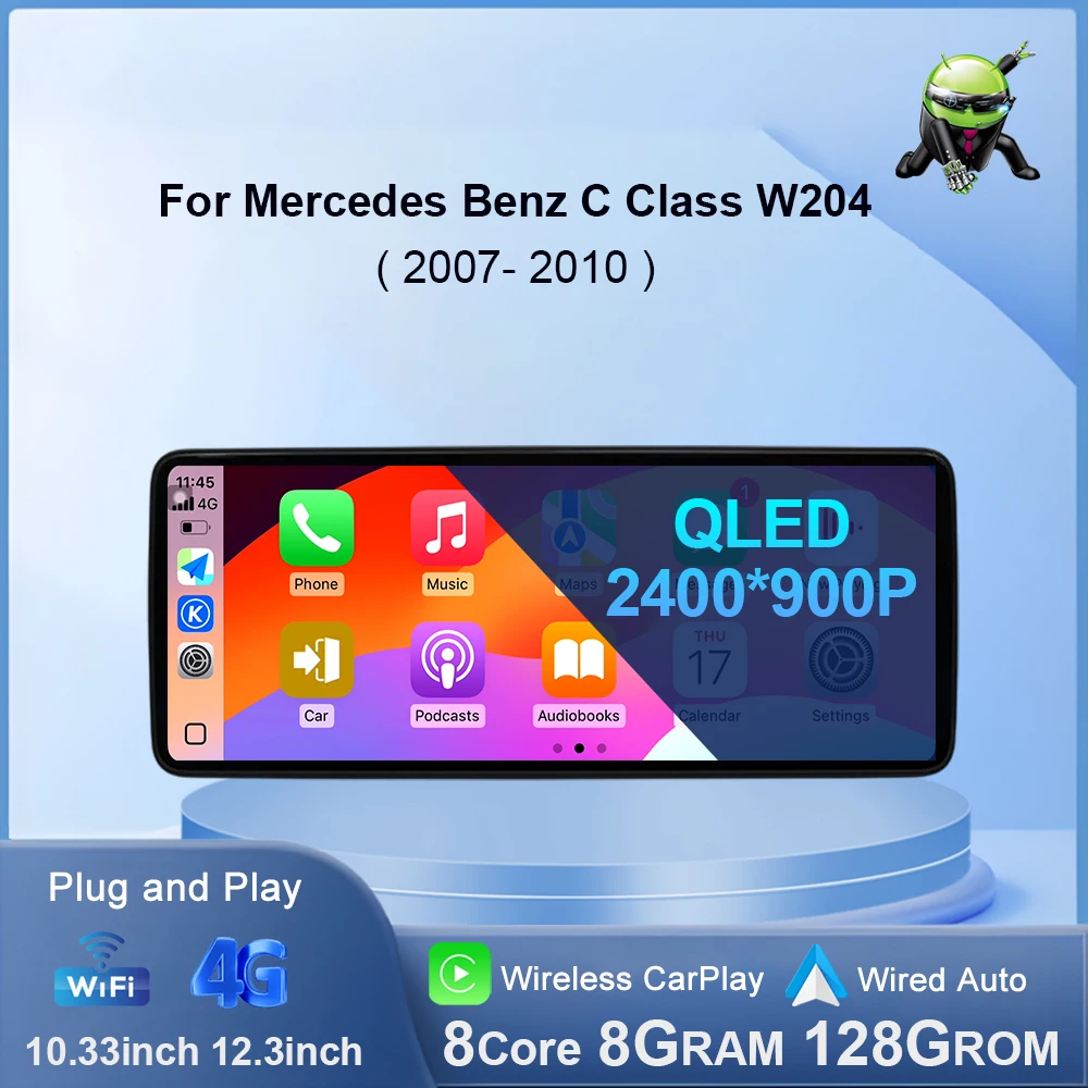 Android Auto Für Benz W204 C Klasse 2007-2010 NTG 4,0 System Navigation GPS Auto Radio Multimedia Drahtlose CarPlay WIFI KEINE 2 DIN