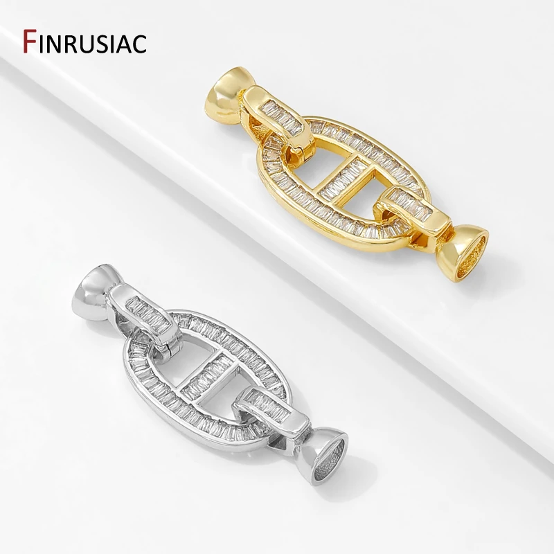 14K الذهب مطلي النحاس موصلات المشابك ، مطعمة الزركون السحابة المشابك ، قفل للسوار ، القلائد DIY بها بنفسك صنع المجوهرات النتائج #4