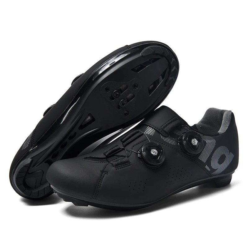 Professional Dual Rotating Knob Road Cycling Lock Shoes for Men Women, Breathable Perforated Upper Stiff Outsole Bicycle Shoes f