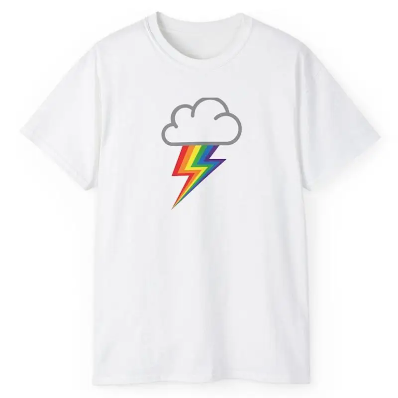 Rainbow Lightning Bolt With Cloud T-Shirt