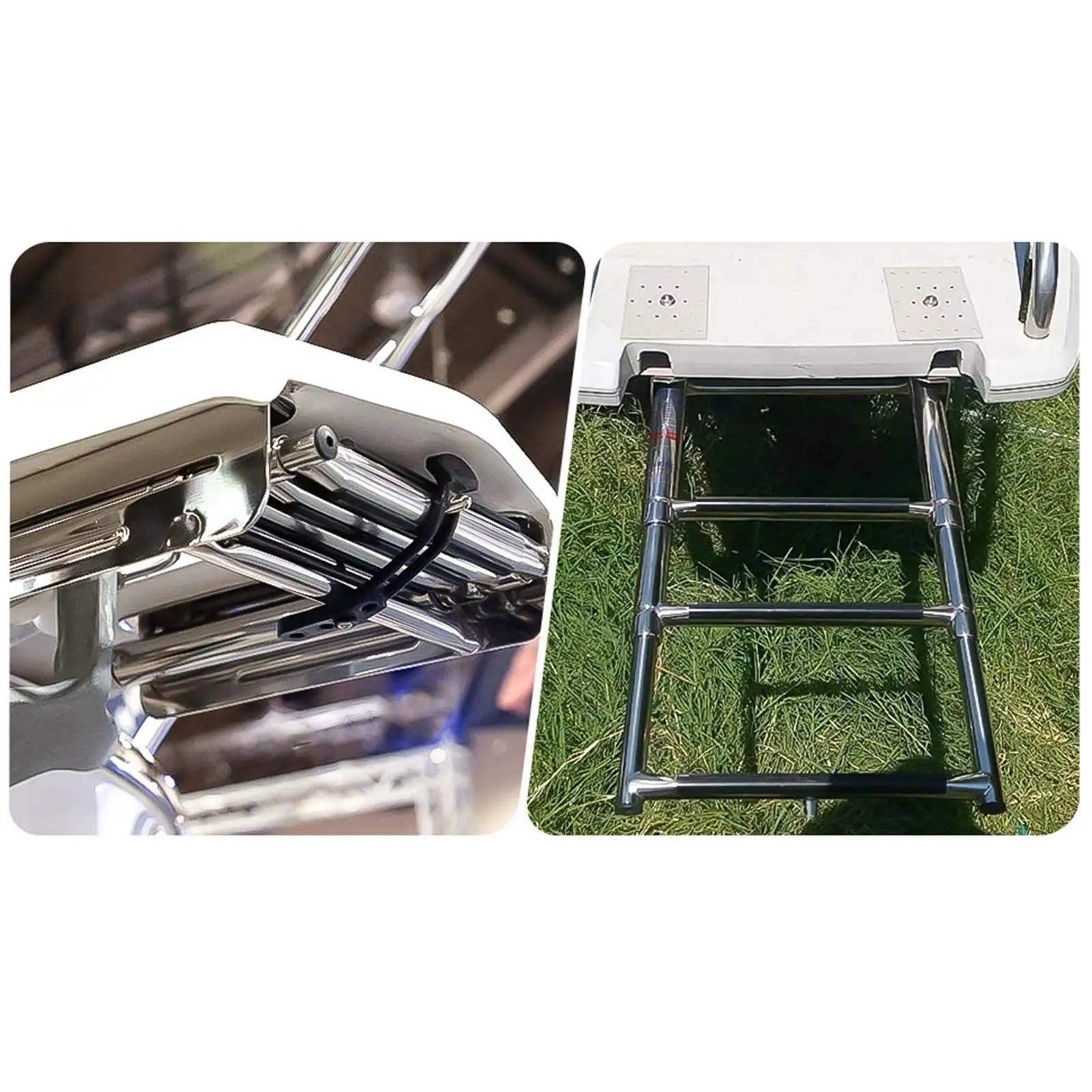 

Portable Telescopic Boat Ladder 4 Step Non Slip Stainless Steel Foldable Boarding Equipment for Ships Yachts