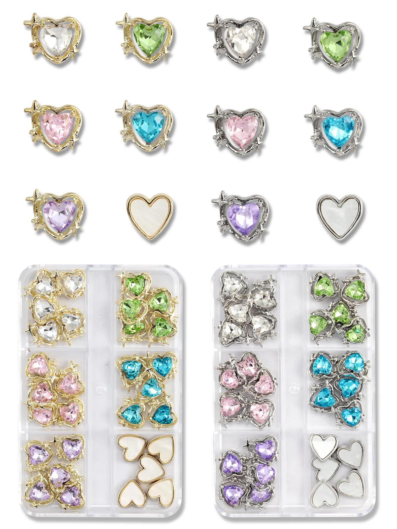 30pcs (1 box) nail accessories for beautiful girls with sweet and stylish hearts,magic sticks,nail gems DIY nail salon exclusive
