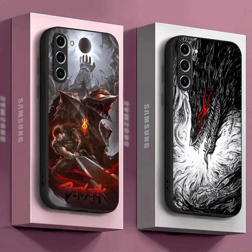 Hot Blood B-berserkS anime Phone Case For Samsung Galaxy S23 S22 S21 S20 Plus Ultra M54 Note20 Soft Black Phone Cover