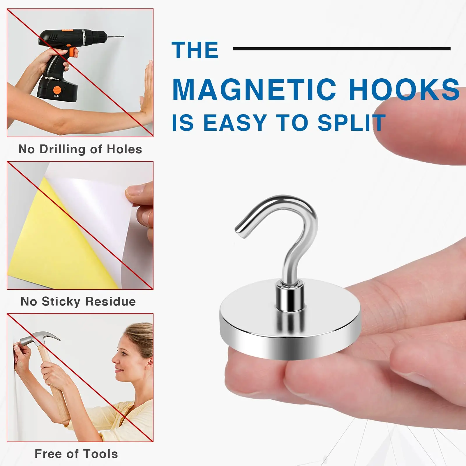 D32MM Magnetic Hooks Heavy Duty,  Strong Magnetic Hooks for Hanging, Toolbox, Cruise, Office and Kitchen