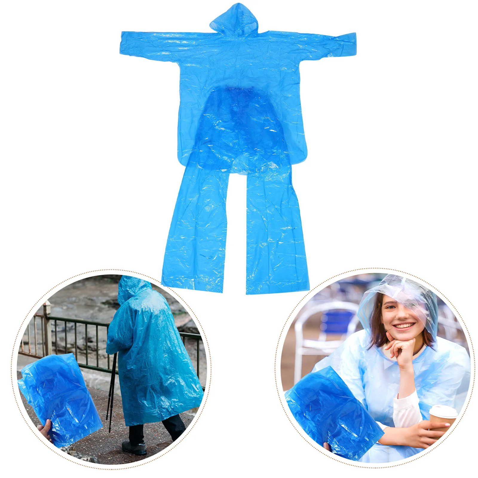 3 Sets Raincoat Clear for Women Hooded Split Waterproof Shoe Covers Rainwear Plastic Jacket Poncho