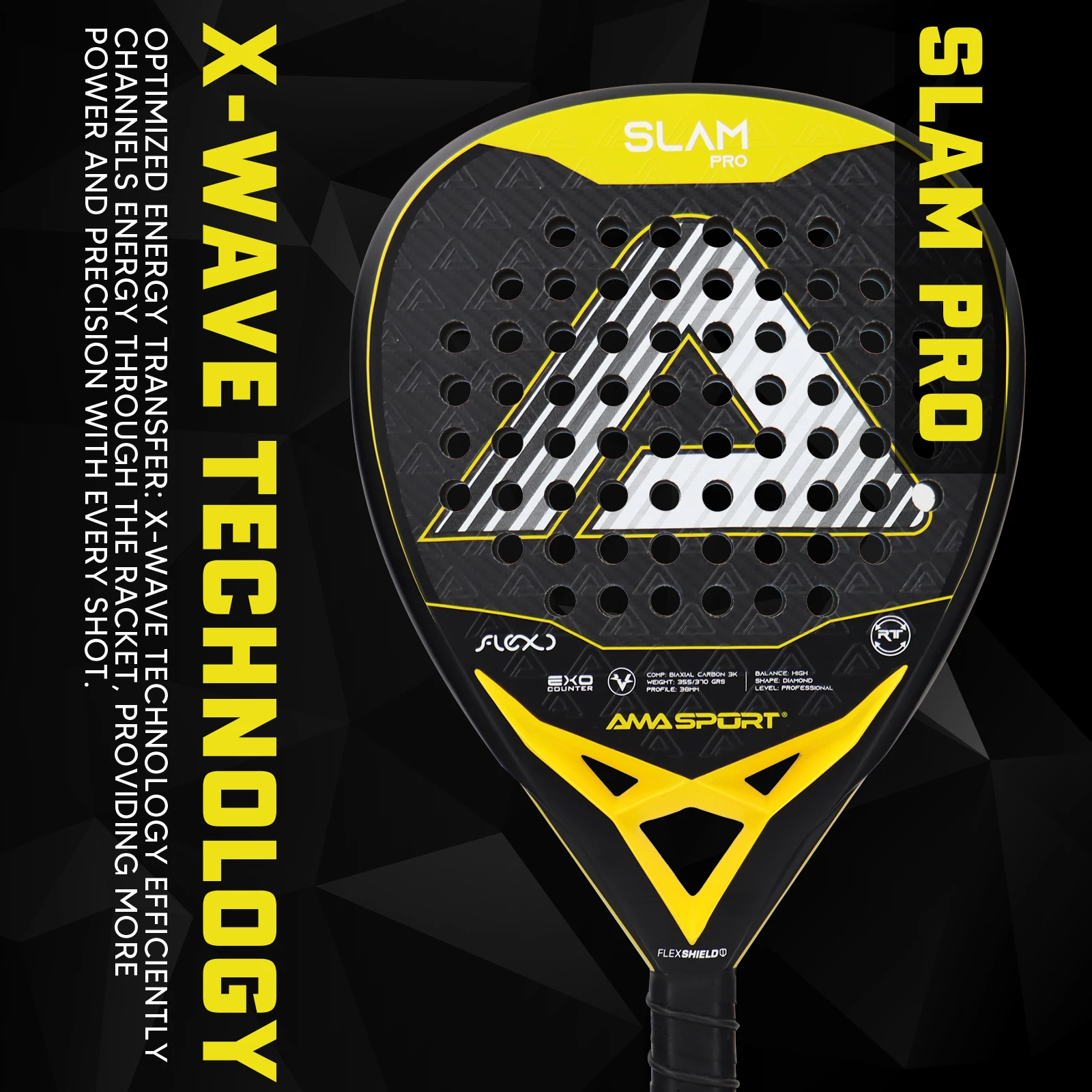 AMASPORT 3K Padel Tennis Racquets Set With Padel Bags For Racket, 3 Padel Tennis Balls And 2Pcs Racket Edge Protection Tape